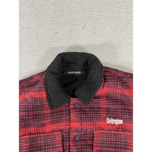 Civil Regime Jacket Mens Small Red Black Luke Sherpa Flannel Oversized Plaid